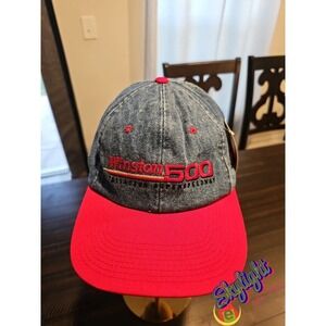 Vtg Chase Authentics Winston 500 Talladega Nascar Adjustable Snapback Denim Hat‎